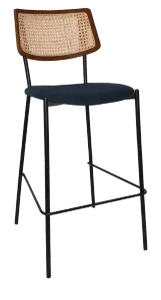 EZ Texas Metal Leg Rattan Back Barstool - Light Walnut thumbnail 10