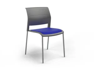 OL Game 4 Legs Upholstered Seat Visitor Stacking Chair - Charcoal Shell thumbnail 19