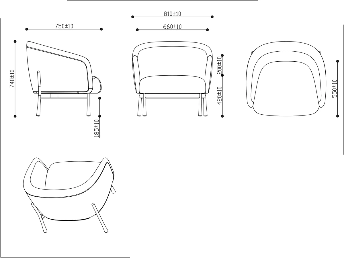 RL Cosmos Fabric Upholstered 1 Seater Breakout Sofa