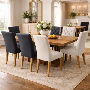 MF Santino Fabric Upholstered Timber Leg Dining Chair thumbnail 3