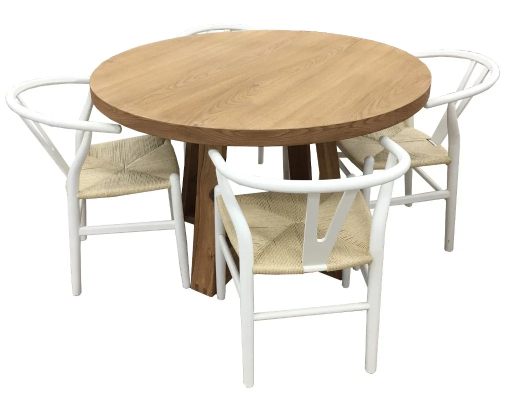 VI Airlie  120cm Dia Round Dining Table with 4 Dining Chair Set