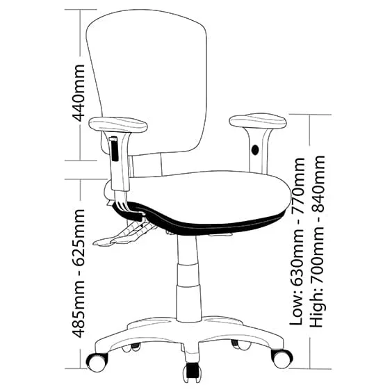 ST Oriel Fabric Low Back Task Chair with Arms & Seat Slider