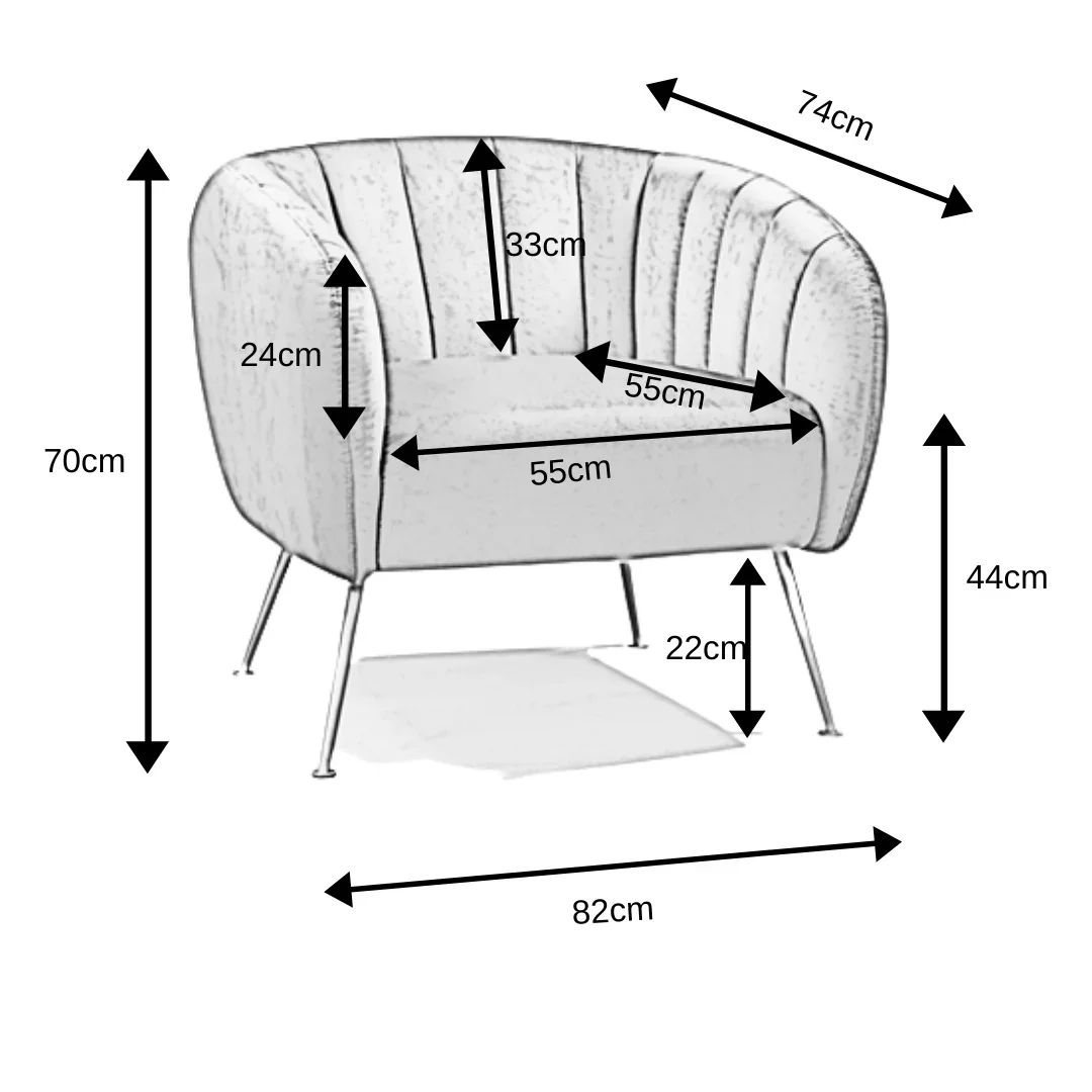 BT Monet Velvet Upholstered Accent Chair