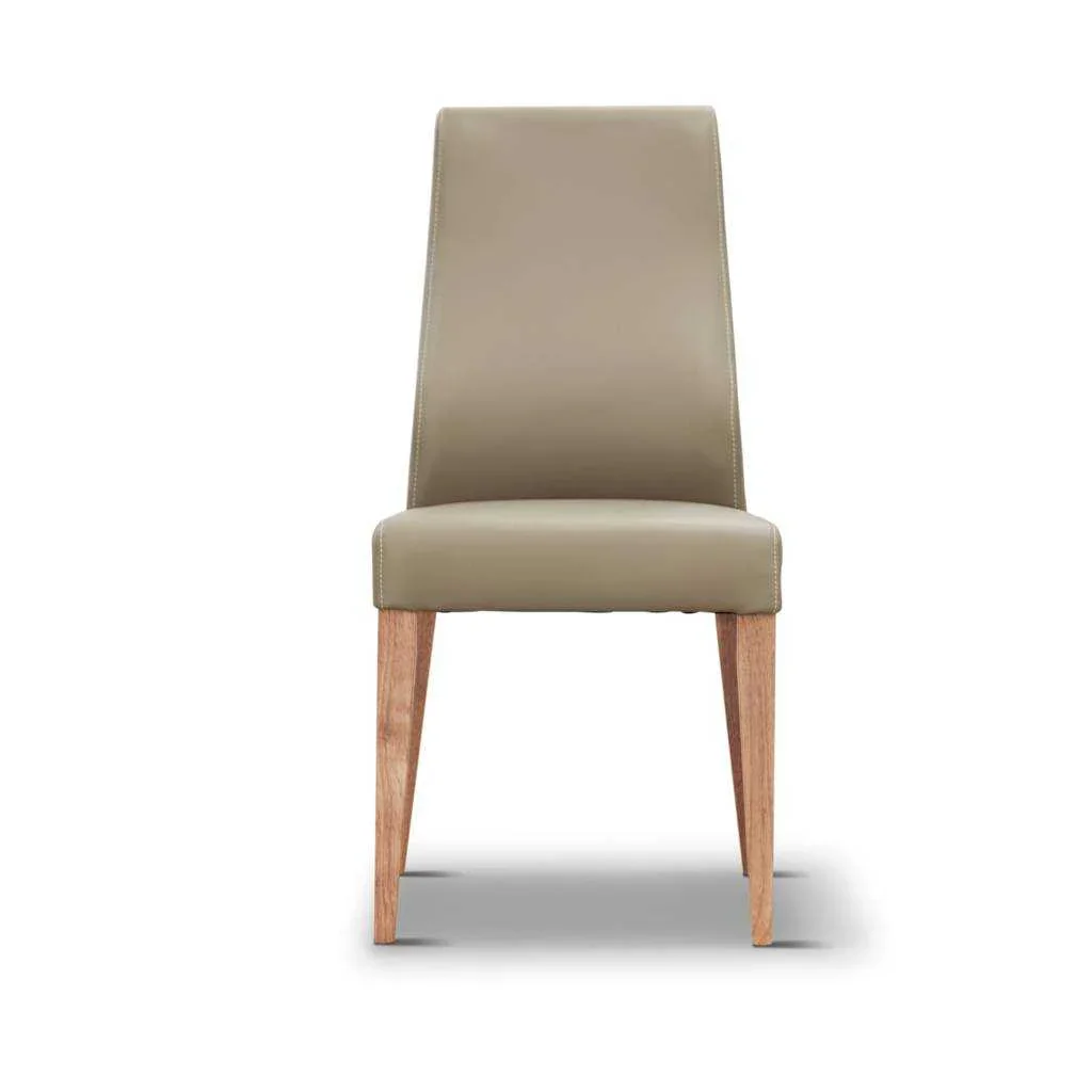 VI Highland PU Leather Upholstered Timber Legs Dining Chair