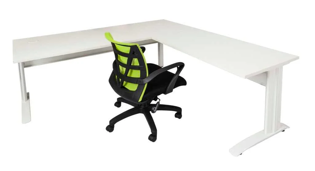 RL Span White Corner Workstations