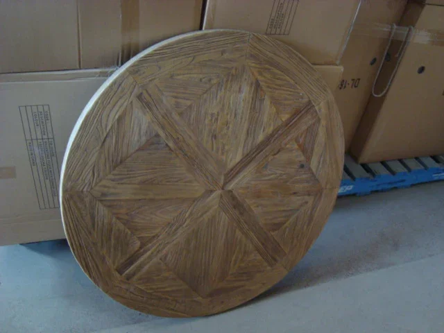 MF Mason Timber Top Metal Base Round Coffee Table
