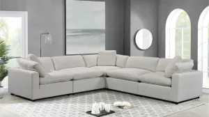 VI Cloud Fabric Upholstered Modular Corner Lounge with Ottoman thumbnail 3