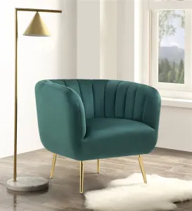 VI Cecil Velvet Upholstered Fluted Back Armchair thumbnail 5