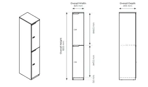 OL Knox 2 Door Melamine Locker thumbnail 5