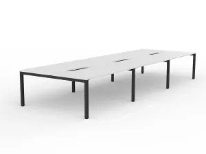 OL Axis 6-User Double Sided Workspace – White Top with Black Frame thumbnail 14