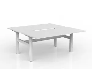 OL Agile Fixed Height 2 User Shared Desk – White Top with White Frame thumbnail 19