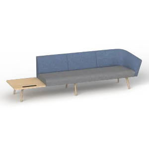 OL Willow Fabric Upholstered Reception Area Sofa with Side Table thumbnail 2