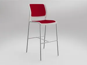 OL Game Fabric Upholstered Chrome Leg Barstool thumbnail 1