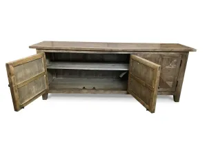 MF Recycled Timber Parquetry Style 3 Door TV Unit thumbnail 4