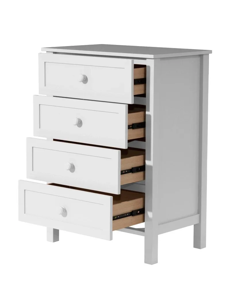 VI Jesse Solid Timber 4 Drawer Tallboy