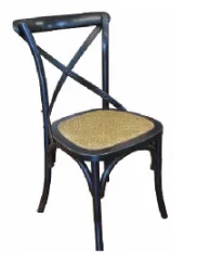 MF Cross Back Solid Timber Rattan Seat Dining Chair