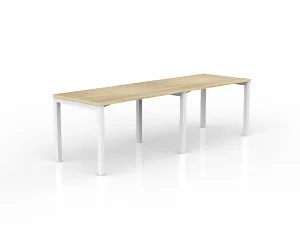 OL Axis 2-User Single Sided Desk – Oak Top White Frame thumbnail 6