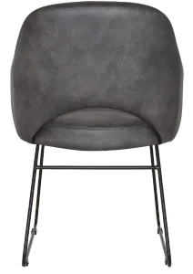 EZ Albury Black Metal Sled Base Upholstered Hospitality Dining Armchair thumbnail 2