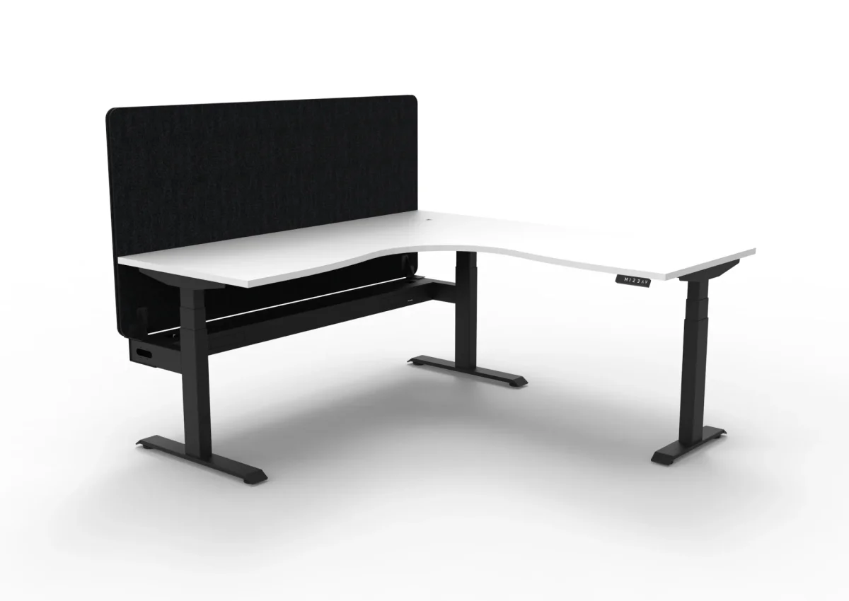 RL Boost+ Height Adjustable Corner Workstation with Black Eco Panel Screen