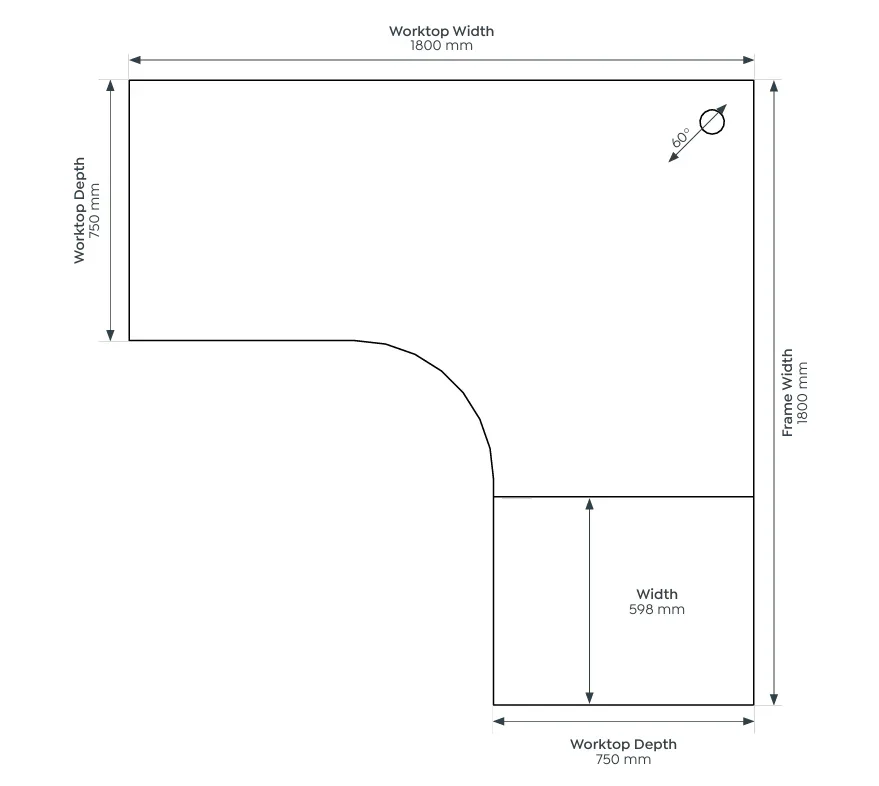 OL AltoSystem 90° Corner Workstation in White