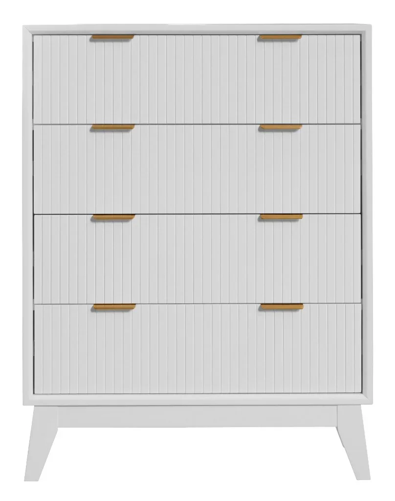 VI Ella Solid Timber Bed with Tallboy and 2 Bedsides Set