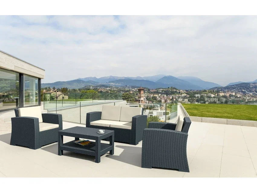 FL Monaco Hospitality Outdoor 4 Seater Lounge Set with Cushion