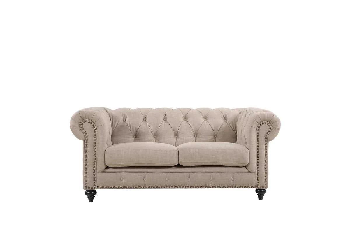 BT Chesterfield Fabric Upholstered 2 Seater Sofa