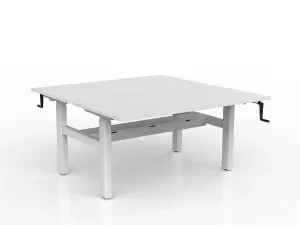 OL Agile Winder Height Adjustable Shared Desk – White Top with White Frame thumbnail 7