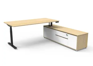 RL Halo Plus Height Adjustable Executive Desk with Return Cabinet thumbnail 2