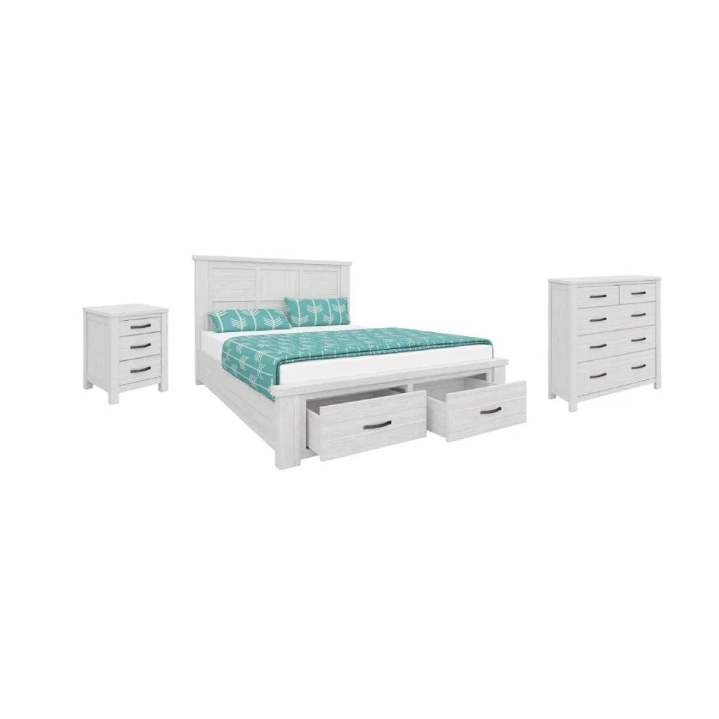 VI Florida Mountain Ash Timber Bed, Tallboy & Bedsides Kit