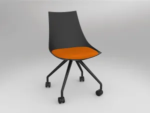 OL Luna Black Chair with Castor Base thumbnail 1