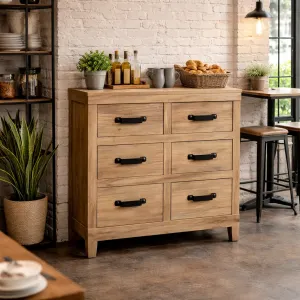 MF Recycled Timber 6 Drawer Chest of Drawers thumbnail 1