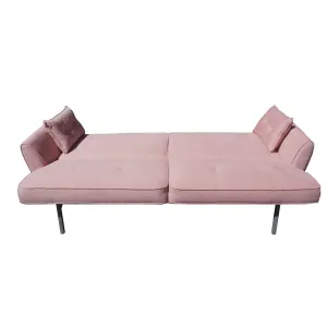 HE Elena Fabric Upholstered Metal Leg 3 Seater Sofa Bed thumbnail 2