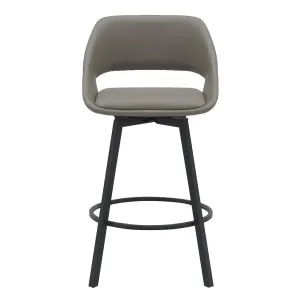 VI District PU Leather Upholstered Metal Base Bar Chair thumbnail 2