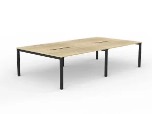 OL Axis 4-User Double Sided Workspace – Oak Top with Black Frame thumbnail 10