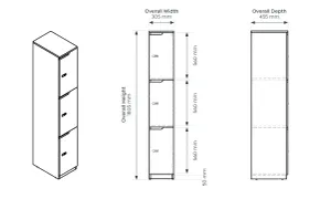 OL Knox 3 Door Melamine Locker thumbnail 4