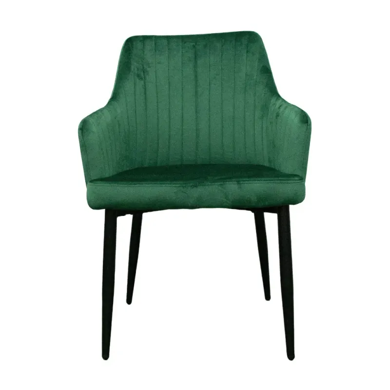 VI Mornington Fabric Upholstered Metal Leg Dining Chair
