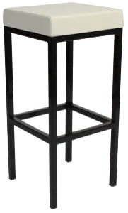 EZ London Black Metal Leg Vinyl Seat Barstool thumbnail 4