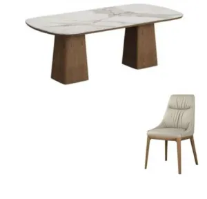 BT Soraya 7pce 2.0m Dining Table with Italia Leather Chair Kit thumbnail 1