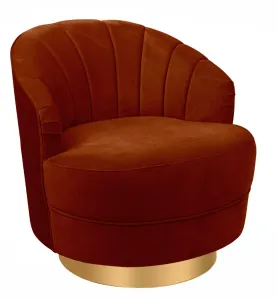 VI Valdes Fabric Upholstered Metal Legs Swivel Chair thumbnail 1