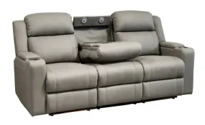 VI Academy Fabric 3 Seater Recliner Lounge with Multimedia Dropdown thumbnail 9