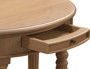 CT Nueva Solid Mindi Timber Turn Legs Half Round Sofa Table thumbnail 5