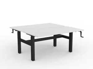 OL Agile Winder Height Adjustable Shared Desk – White Top with Black Frame thumbnail 17