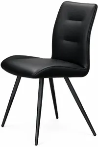 MD Norwest Black PU Upholstered Metal Leg Dining Chair thumbnail 1