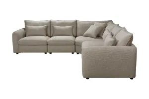 VI Daphne 5Pc Corner Sofa Fabric - Beige thumbnail 2