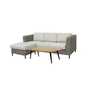VI Portia Synthetic Rattan Wicker 3 Seater Outdoor Lounge with Reversible Chaise thumbnail 2