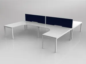 OL Axis 4 User H-Shape 90° Workstation with Screen - Breathe Fabric thumbnail 2