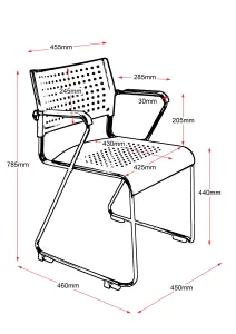 RL Wimbledon Stackable Chrome Sled Base Visitor Armchair thumbnail 4