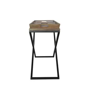 VI Crisscross Solid Timber Metal Legs Console Table thumbnail 4