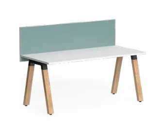 OL Edge25 Top Mounted Screen for Fixed Height Single Sided Desk - White Frame